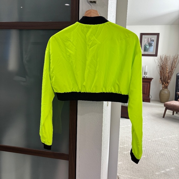 Zara Cropped Jacket - Lime/Neon Green Size S - Picture 4 of 9